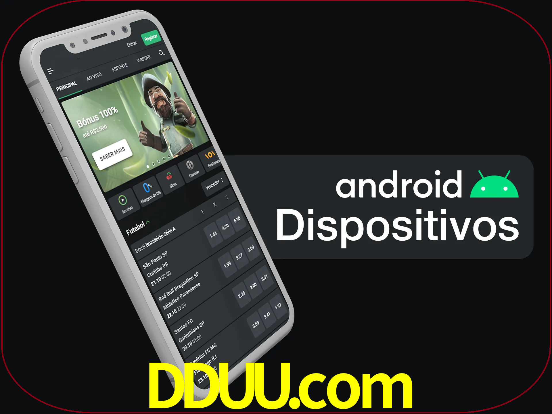 O aplicativo suporta a maioria de todos os dispositivos Android.