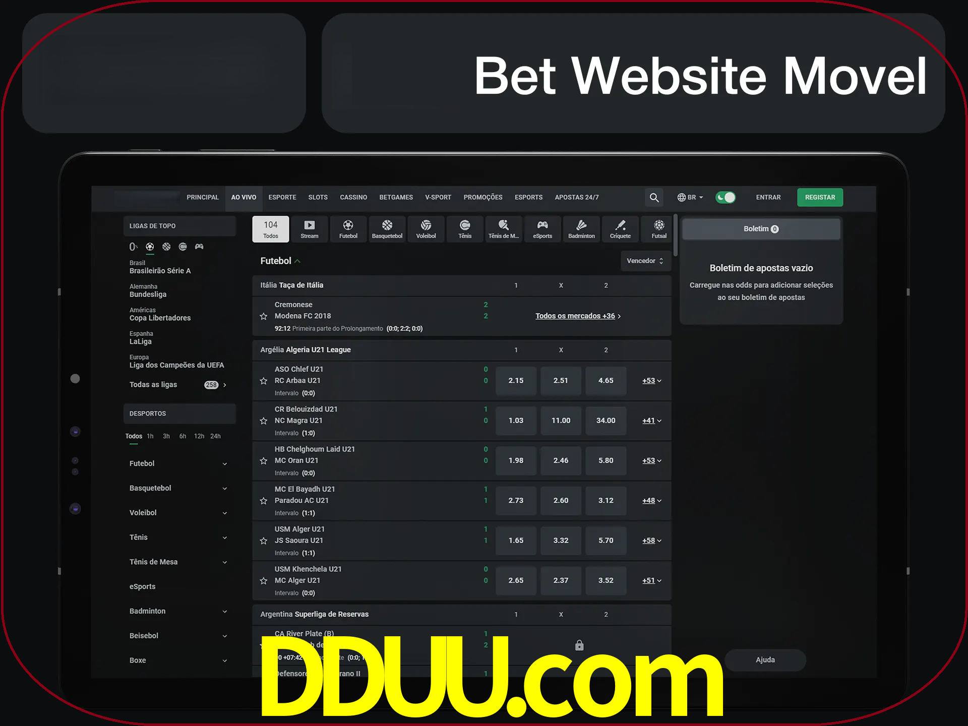 Use nosso website em qualquer dispositivo.